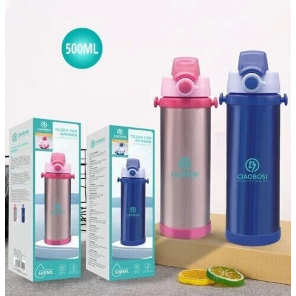 Trade Shop - Borraccia Termica Per Bambini Thermos Termos Contenitore Bottiglia 500ml Tx-8445 -