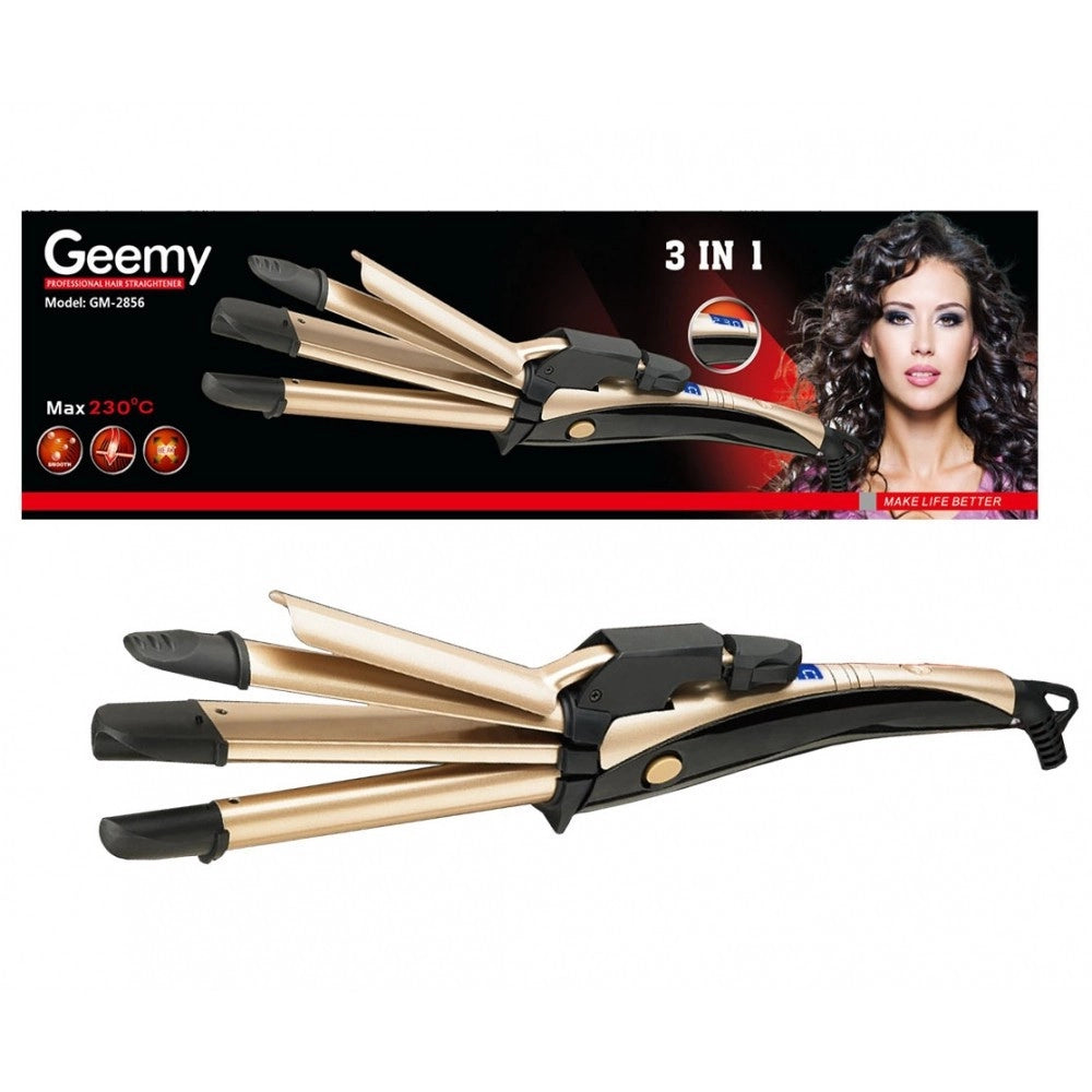 Trade Shop - Piastra Ferro Arricciacapelli Professionale 3in1 Per Capelli Lisci Mossi Gm-2856 -