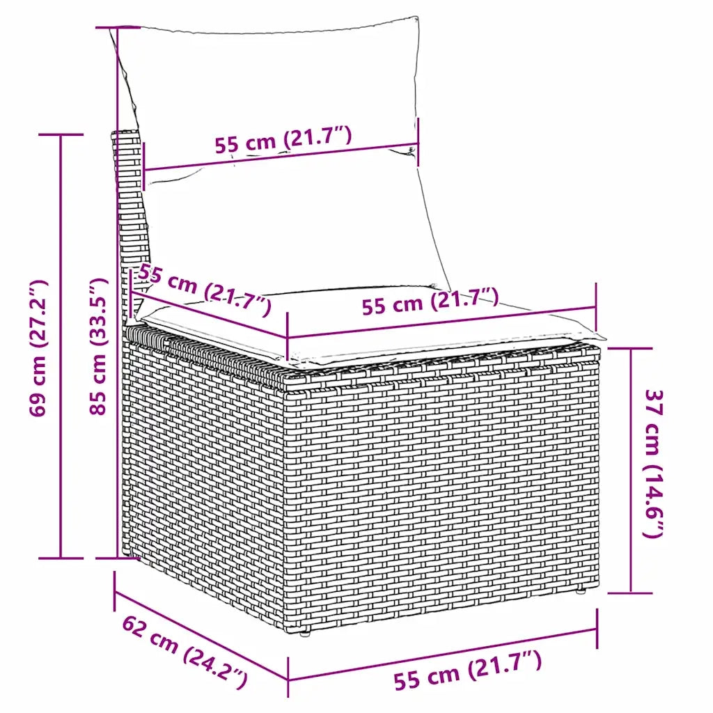 Set di divani con cuscino 4 pcs Grigio chiaro polyrattan 3359151