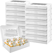 Decine di Cucce in Carta Kraft con Finestra - Dozzine di Torta da Eliminare - Dozzine di Biscotti - Scatole per Cupcake e Muffin - Ambientalmente Piatto e Duraturo