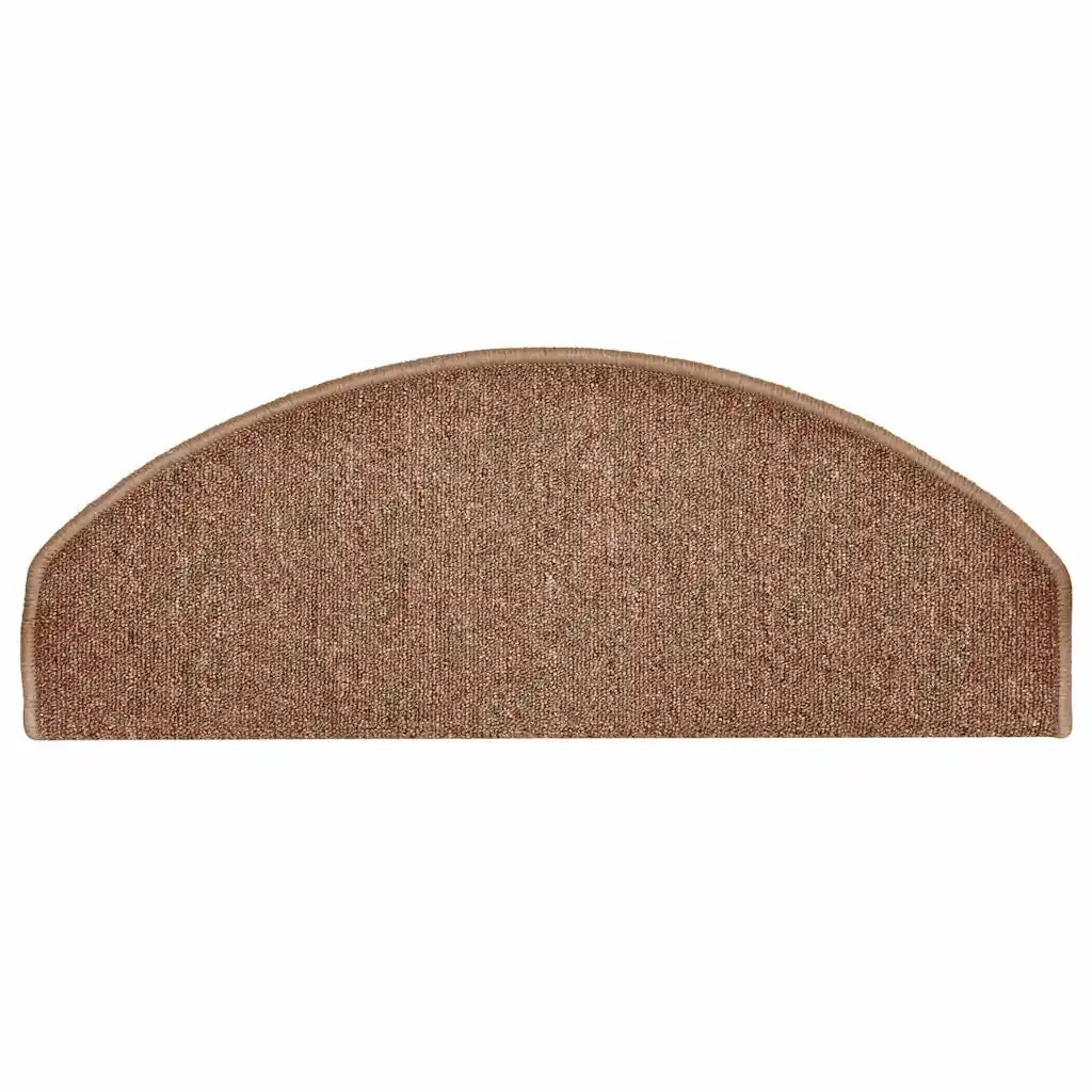 Tappetini per scale 15 pz 65x24x4 cm Marrone Semicircolari Grandi 322367