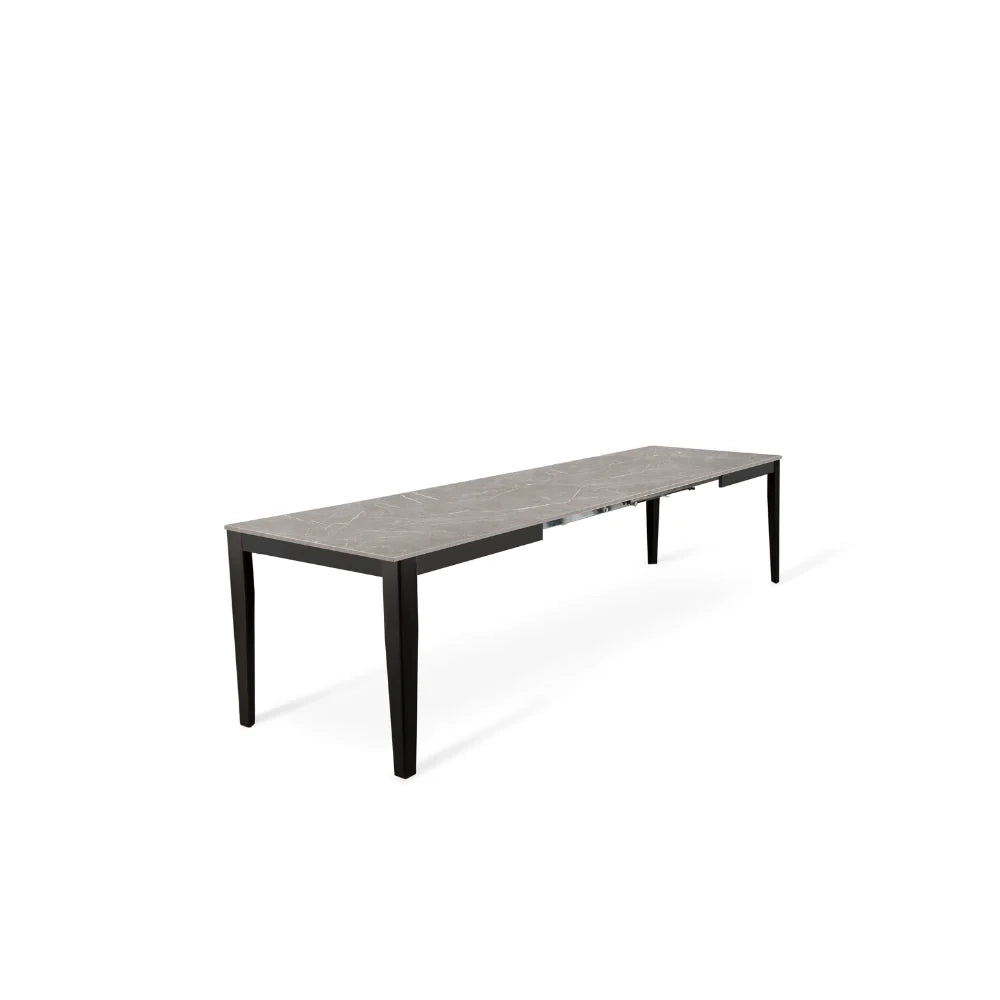 Tavolo da pranzo allungabile effetto marmo antracite Moon 130-290x80 cm fino a 12 posti Made in Italy | Duzzle