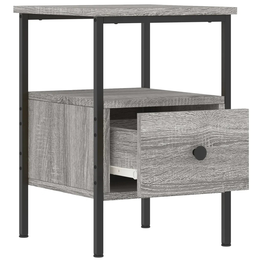 Comodino Grigio Sonoma 34x36x50 cm in Legno Multistrato 826049