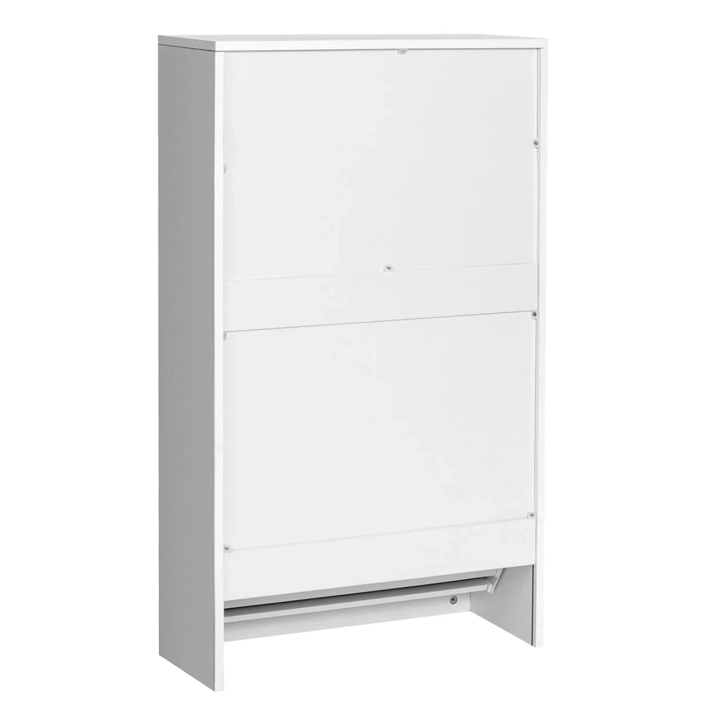 Scarpiera con 2 ante a ribalta scarpiera a 3 ripiani con 1 scomparto aperto impiallacciatura in melamina facile da pulire 60 x 24 x 102 cm bianco 12_0006357
