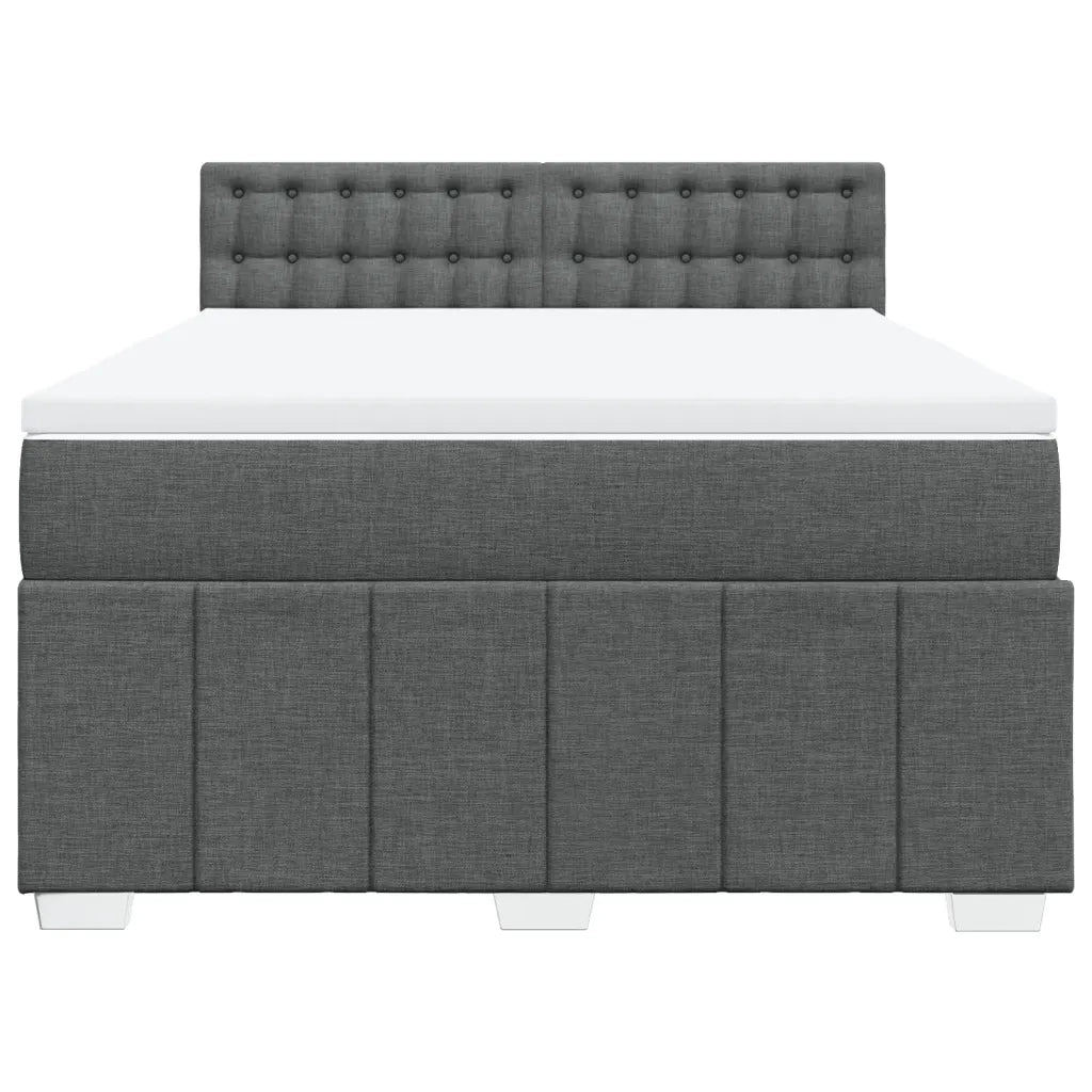 vidaXL Giroletto a Molle con Materasso Grigio Scuro 140x200cm Tessuto