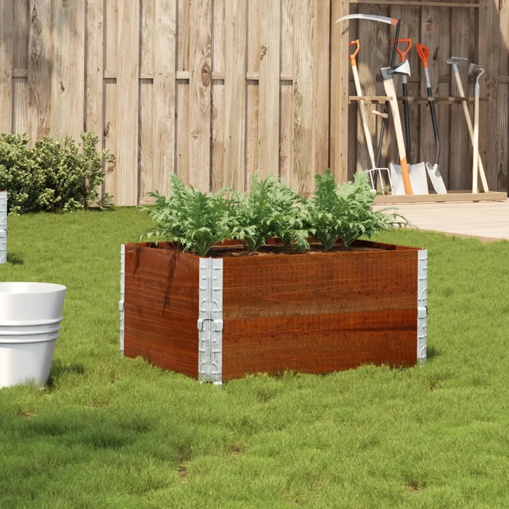 Fioriera da Giardino-Vaso da Esterno-Contenitore per Piante Marrone 80x60 cm Legno Massello di Pino