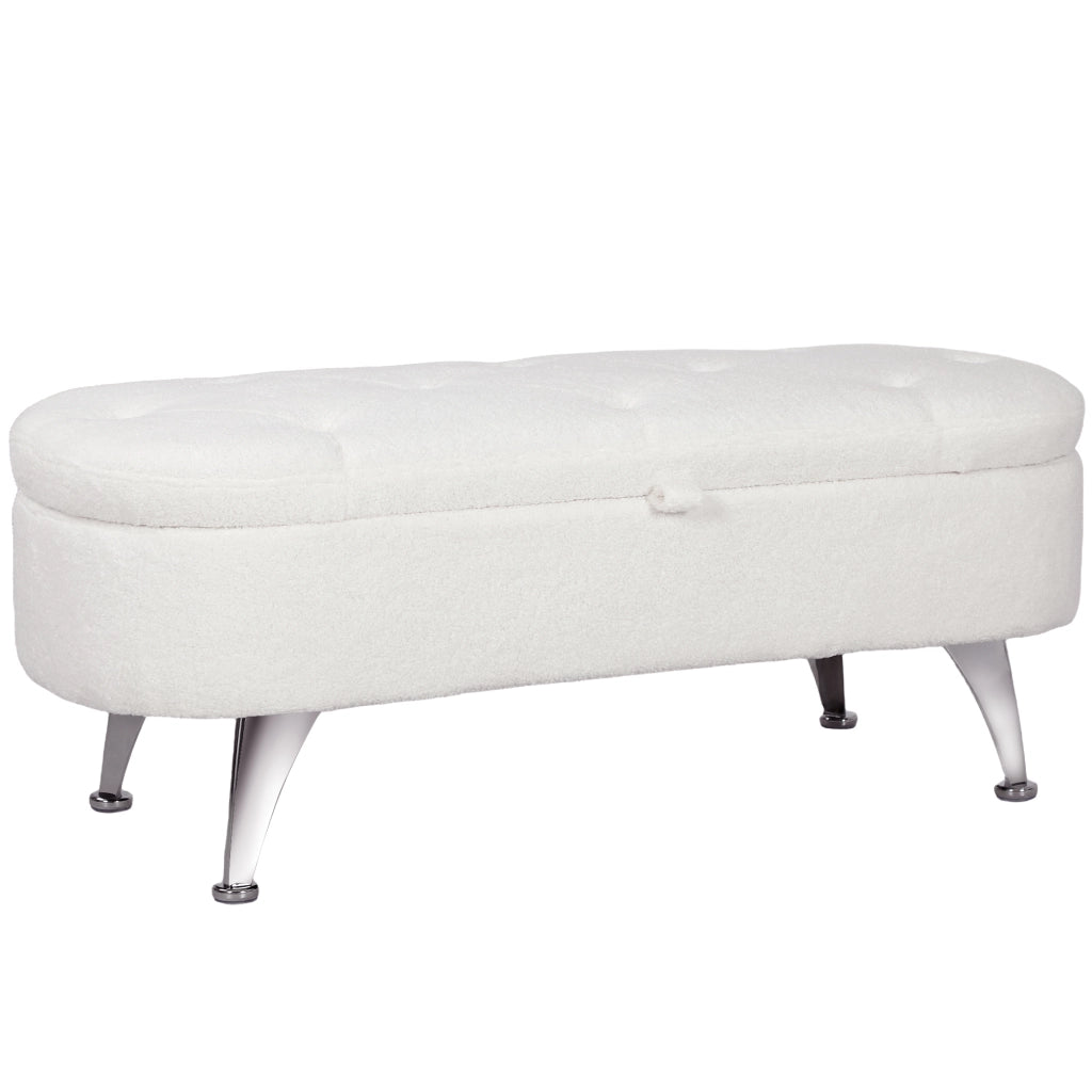 PANCA CONTENITORE 114 x 47 x 46,5 cm in Poliestere Bianco