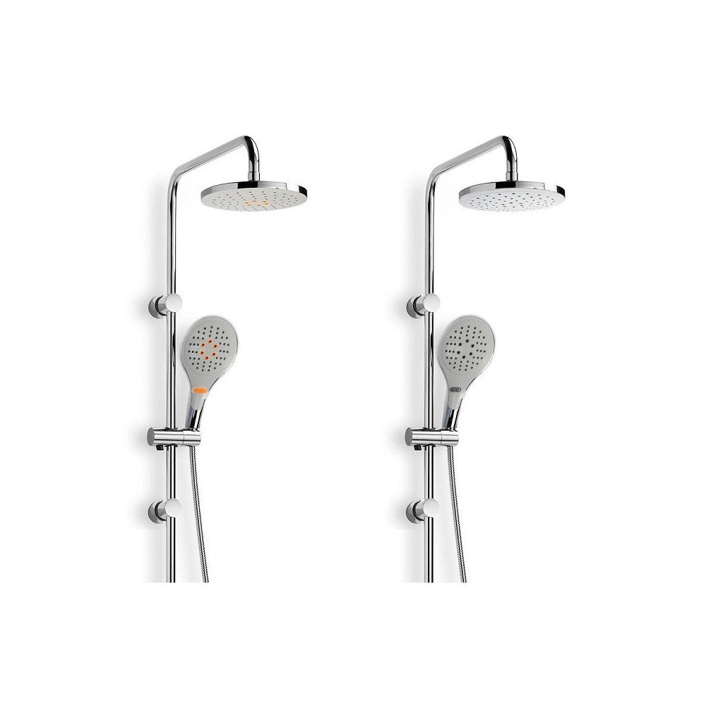 Trade Shop - Asta Saliscendi Cromata Colonna Doccia Soffione Fisso Doccetta Con Saliscendi -