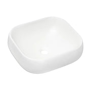 Lavabo rettangolare da appoggio 45x40 cm in ceramica bianca opaca