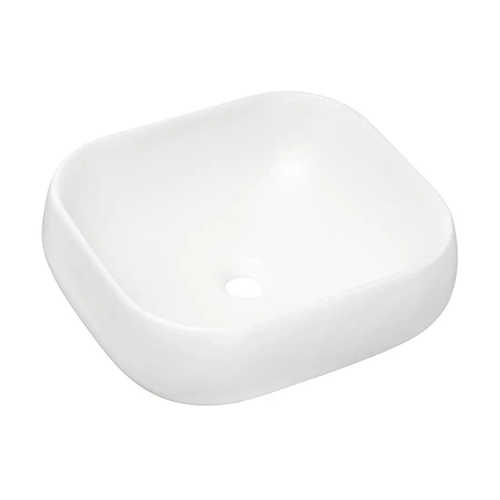 Lavabo rettangolare da appoggio 45x40 cm in ceramica bianca opaca