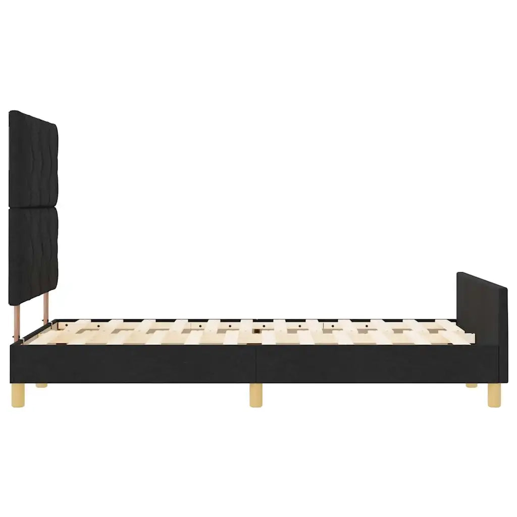 Struttura del letto con testiera-Giroletto Nero 120 x 200 cm Tessuto 987712
