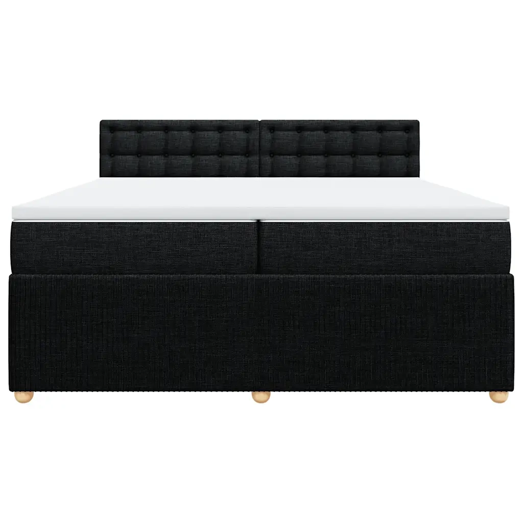 Giroletto a Molle con Materasso Nero 200x200 cm in Tessuto