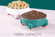 Ciotola Alimentare per Gatti e Cani, Ciotola Alimentare Elevata, Ciotola per Gatti, Ciotola per Cani, Contenitore in Acciaio Inossidabile, Antiscivolo, Colore Bianco