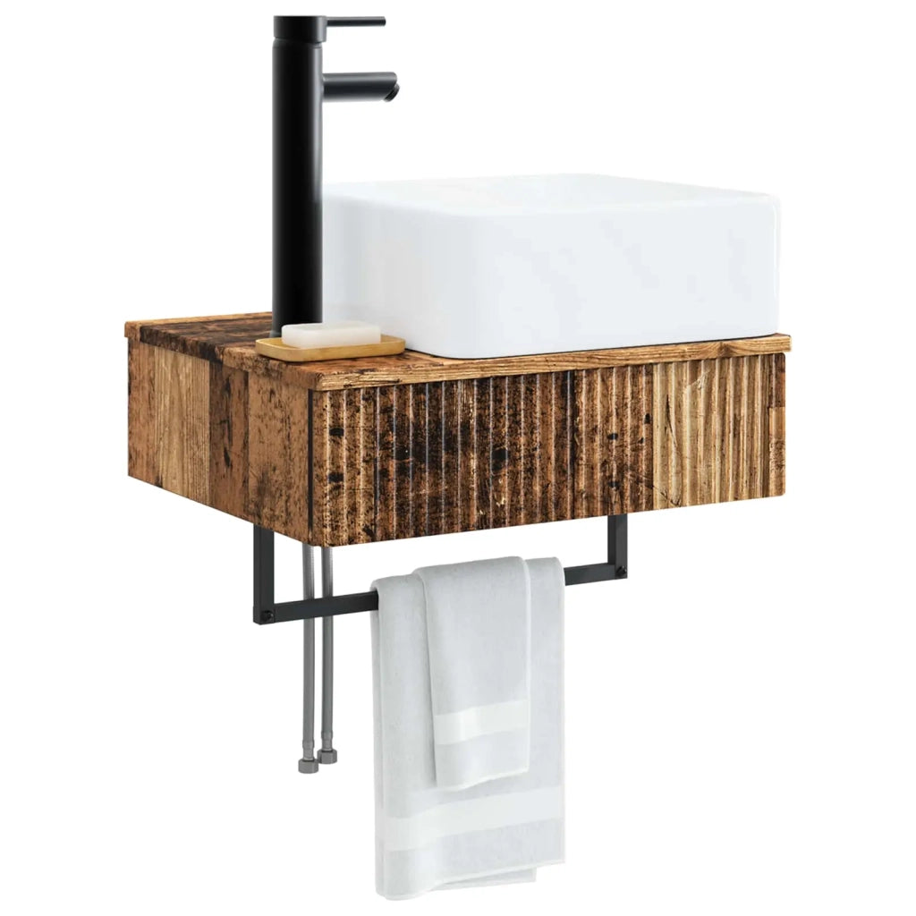 Lavabo da Parete Legno antico 53 x 35 x 39 cm CFW7950436