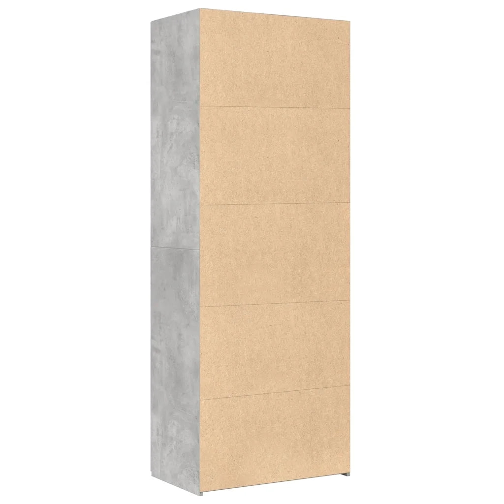 Credenza Grigio Cemento 70x42,5x185 cm in Legno Ingegnerizzato