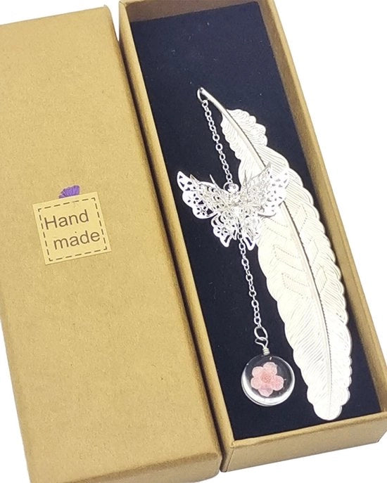 Veer di metallo - veletta e fiori secchi eterni pendente con campanelli di vetro - regalo per studenti e lettori - veletta metallica speciale per bambini e adulti