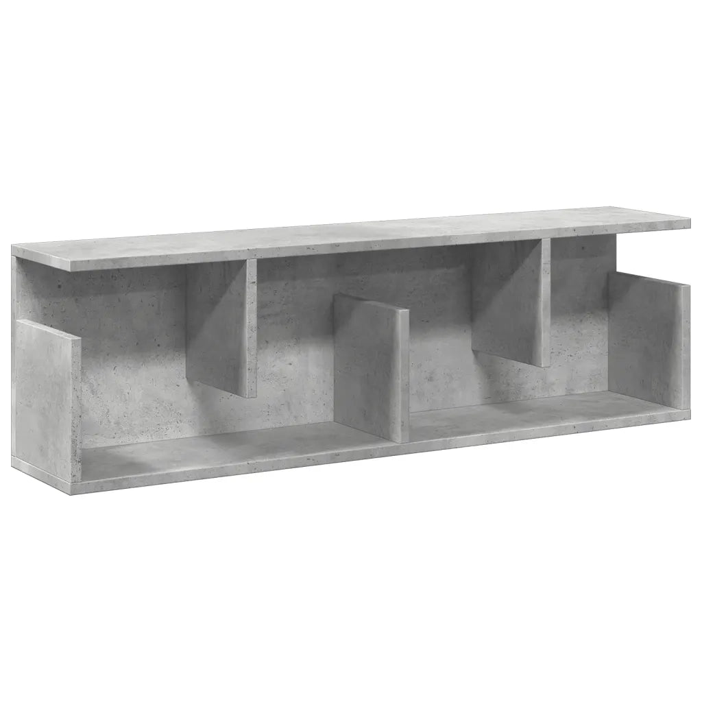 Armadietto a Muro | Mobile a Parete 100x20x30cm Grigio Cemento in Legno Multistrato