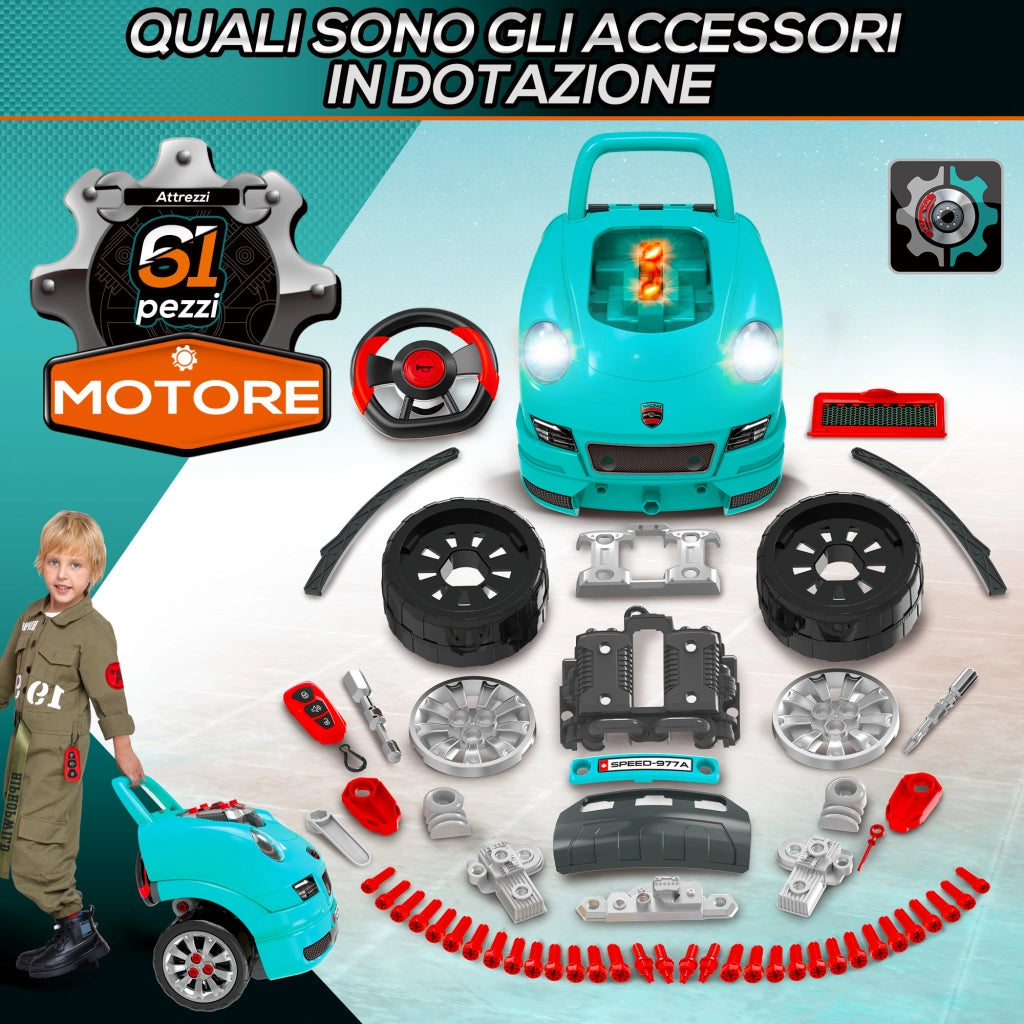 Camion Giocattolo per Bambini ¨C zephmum ¨C Nero e Azzurro, ABS e PP, 40x39x47 cm