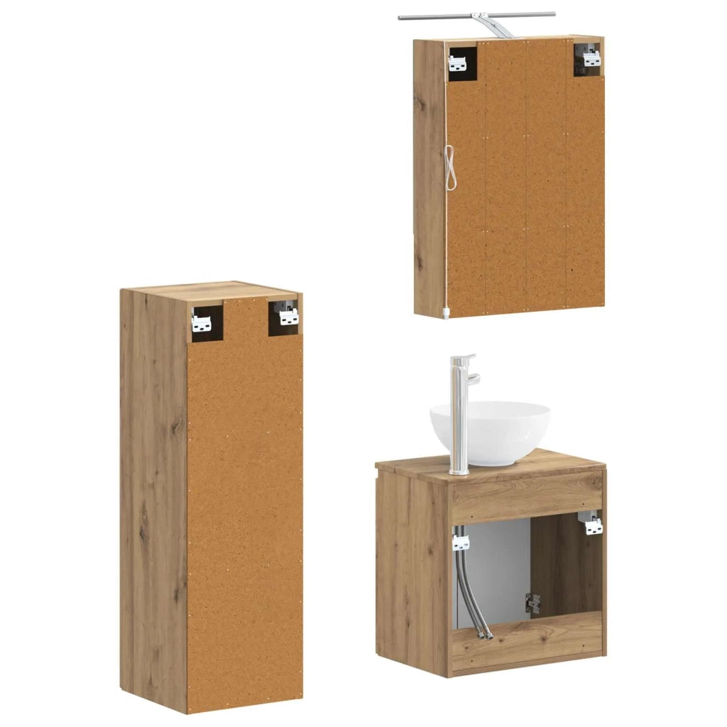 Set di mobili per il bagno 4 pcs Rovere Artigianale 3407422