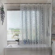 Douchegordijn 180x180 cm con effetto 3D trasparente in EVA, maniglia circolare trasparente, impermeabile e resistente alla muffa per doccia o vasca.