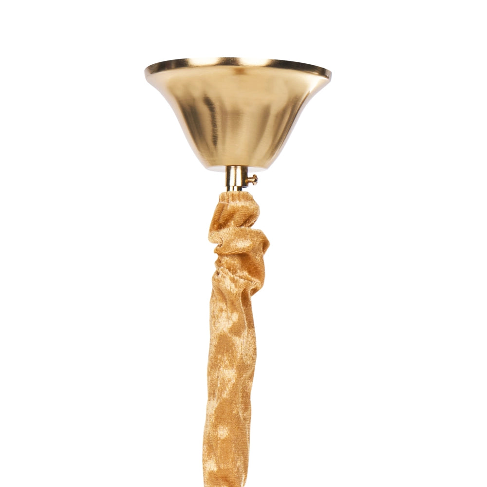 Lampadario vetro e ottone Lampada a sospensione Cristalli Stile Glamour
