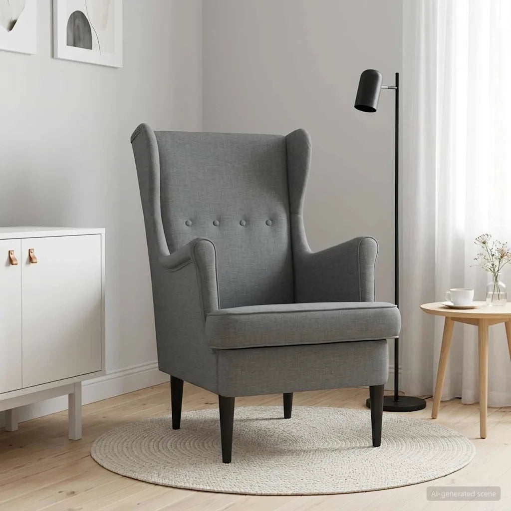 Poltrona-Divano Sedia-Poltroncina Grigio Scuro Tessuto 902275
