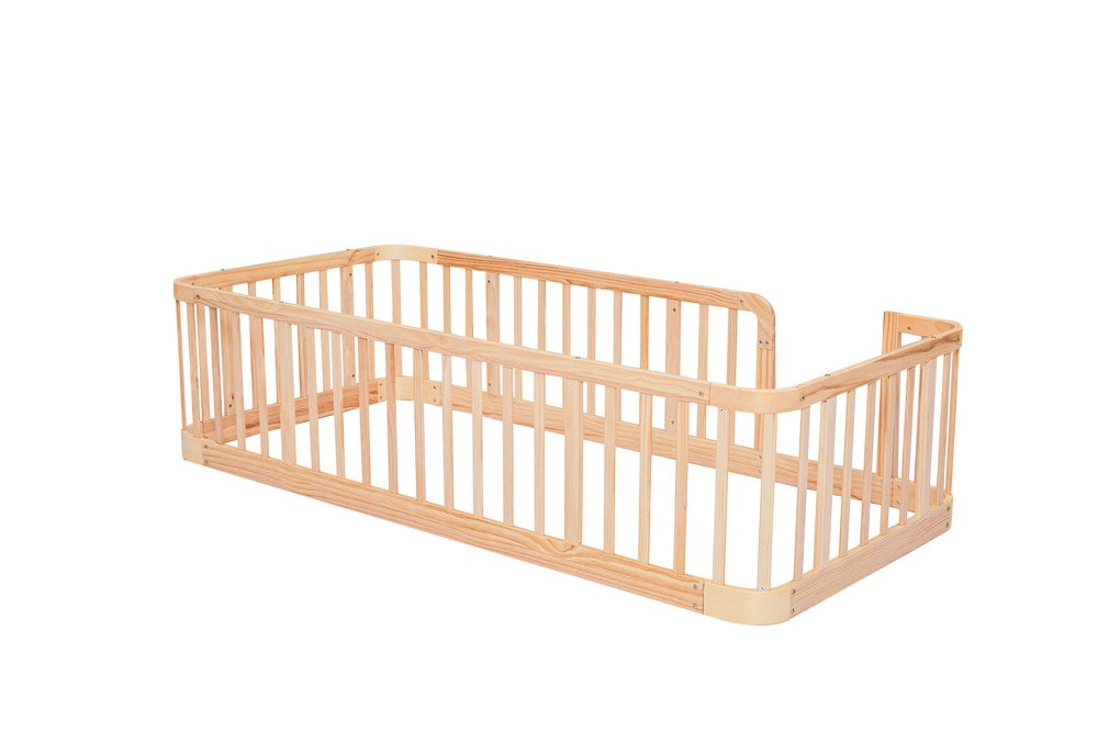 Box Recinto Bambini in Legno Naturale ¨C MINIMAL ¨C 90x200 cm, Sicurezza, Sponde