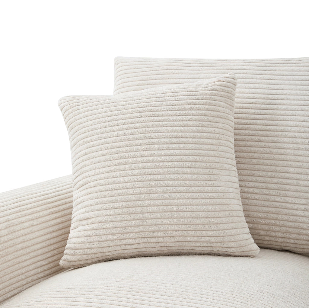 Divano angolare modulare 4 posti con console; 2 USB; portabicchieri e pouf contenitore beige