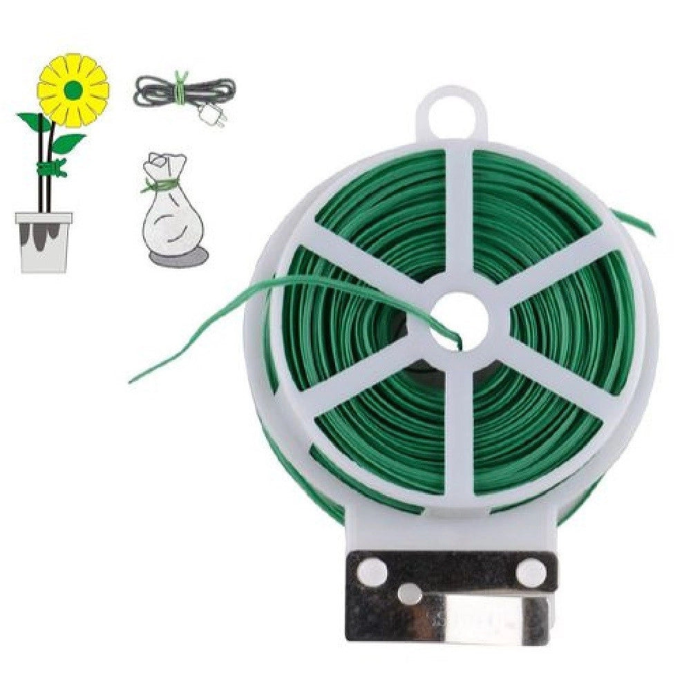 Trade Shop - Filo Di Ferro Plastificato Con Anima Ferro Per Giardino Giardinaggio 50 Mt 90133 -