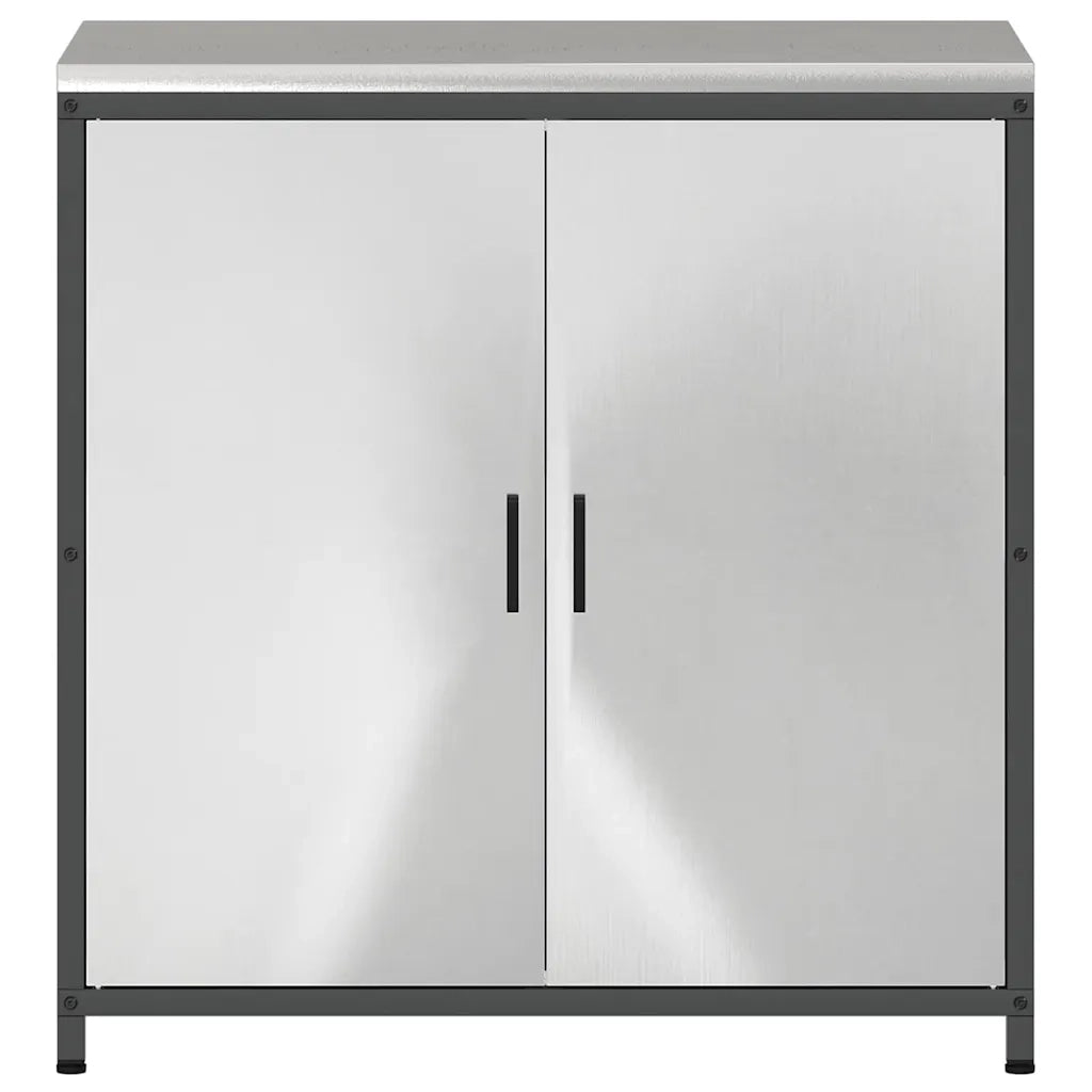 Stoccaggio in cucina con porta Argento 90 x 50 x 92 cm Acciaio 874986