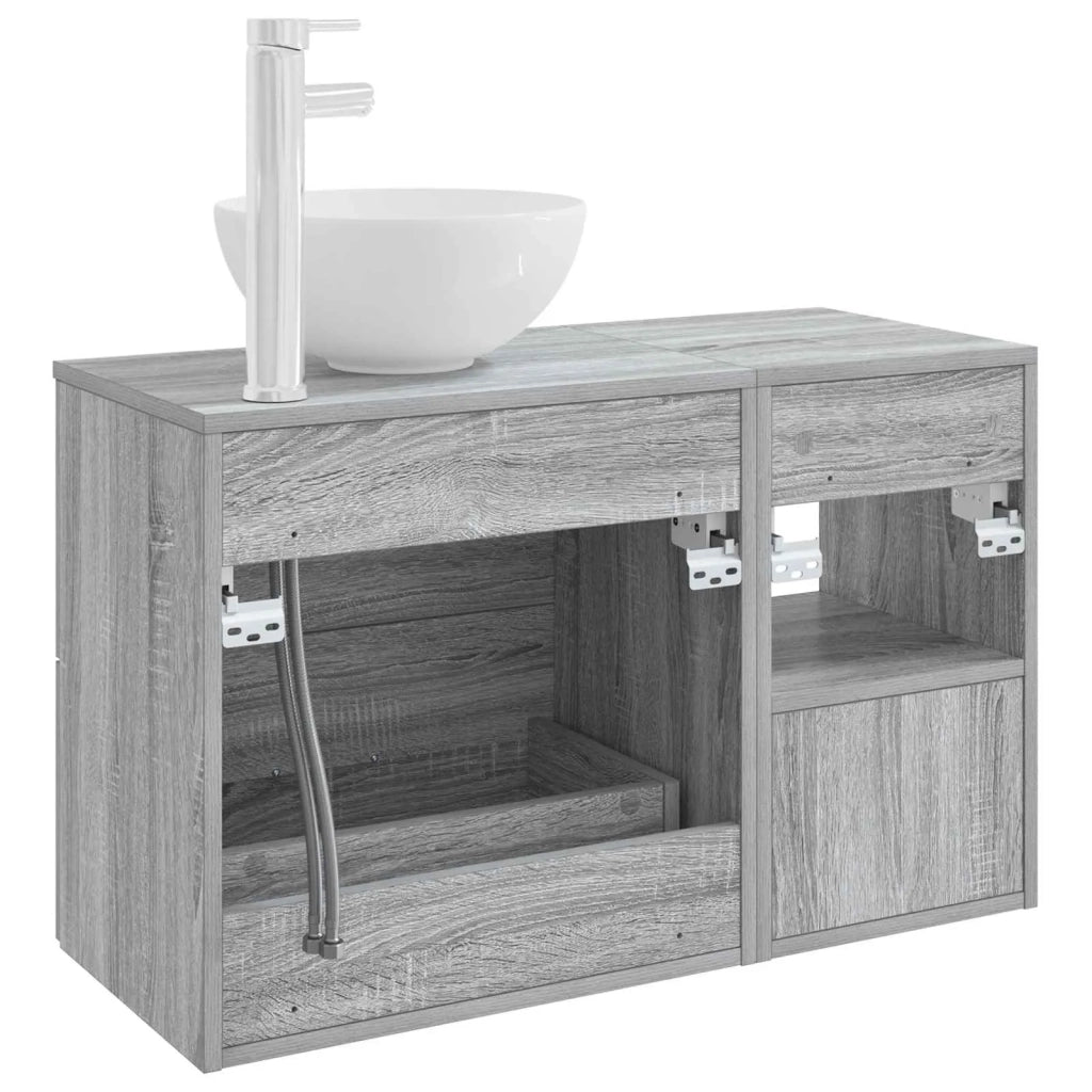 Set di mobili per il bagno 2 pcs Sonoma grigio 3403877