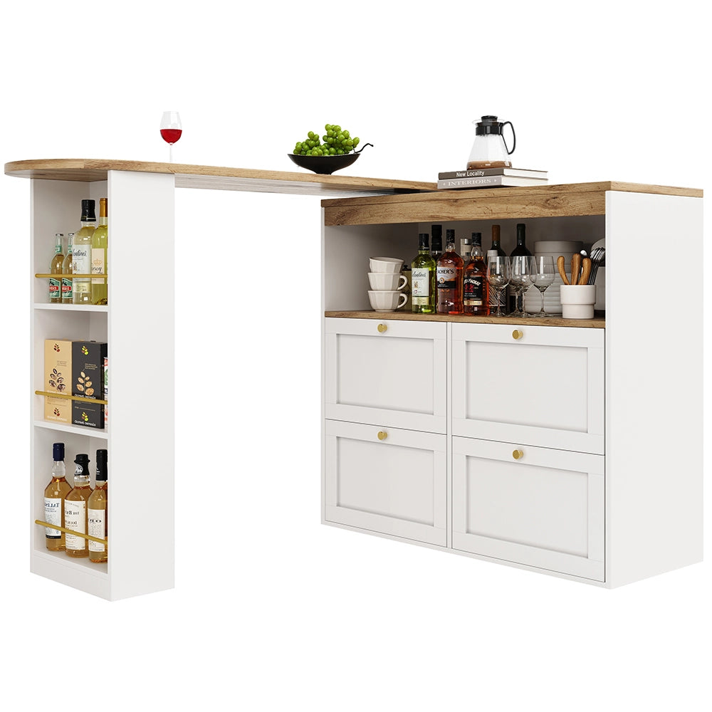 Tavolo Girevole - Xylo - 105??39??102 cm - 4 Cassetti Bianco