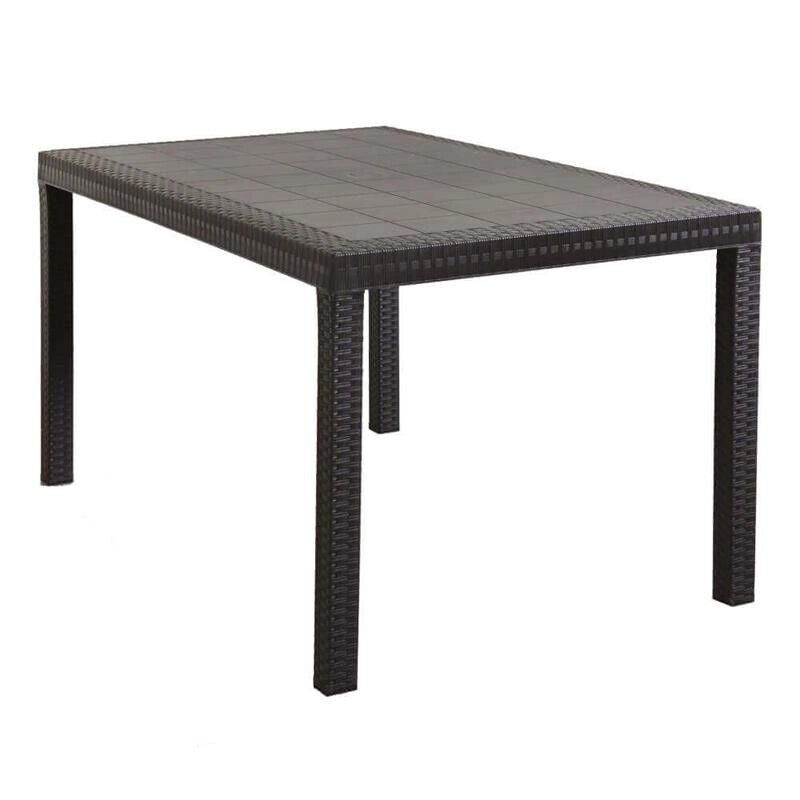 TAVOLO HOUSTON 150 X 90 X H 74 CM IN RESINA E POLYRATTAN MARRONE