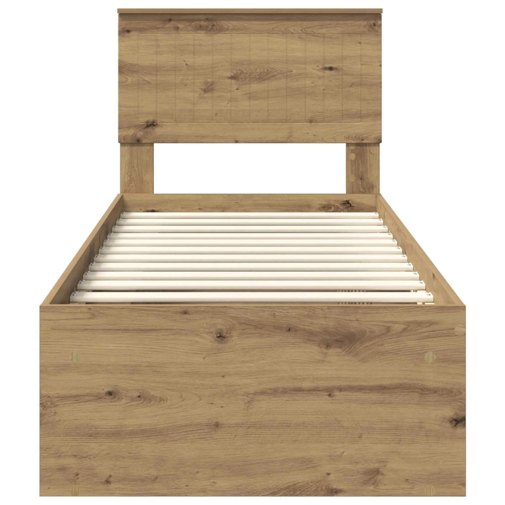 Struttura del letto con testiera Rovere Artigianale 75 x 190 cm