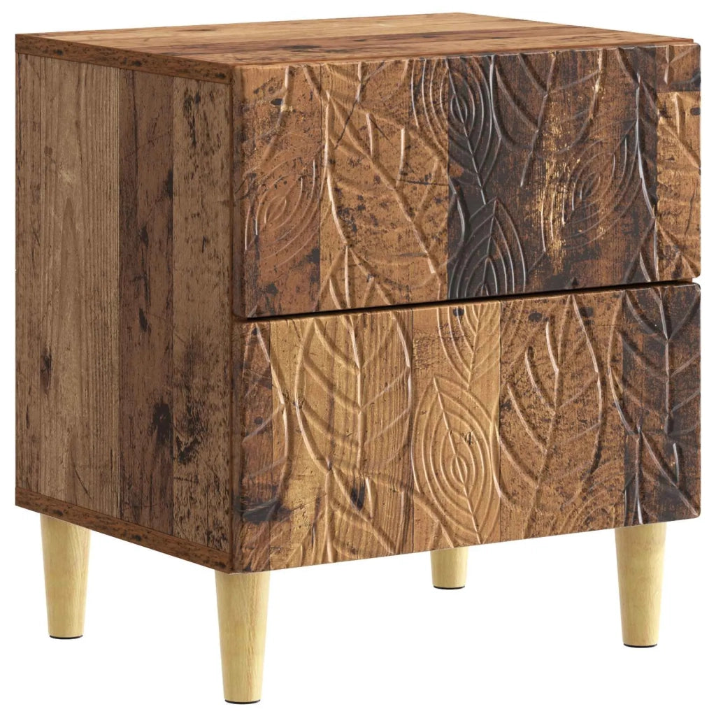 Comodino | Armadio da Notte | Mobiletto da notte Legno antico 43 x 34,5 x 48 cm Legno ingegnerizzato