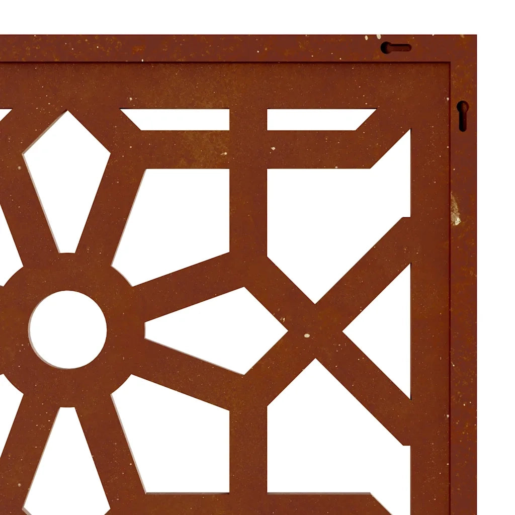 Decorazione Muro da Giardino 105x55 cm Moresco Acciaio Corten 824477