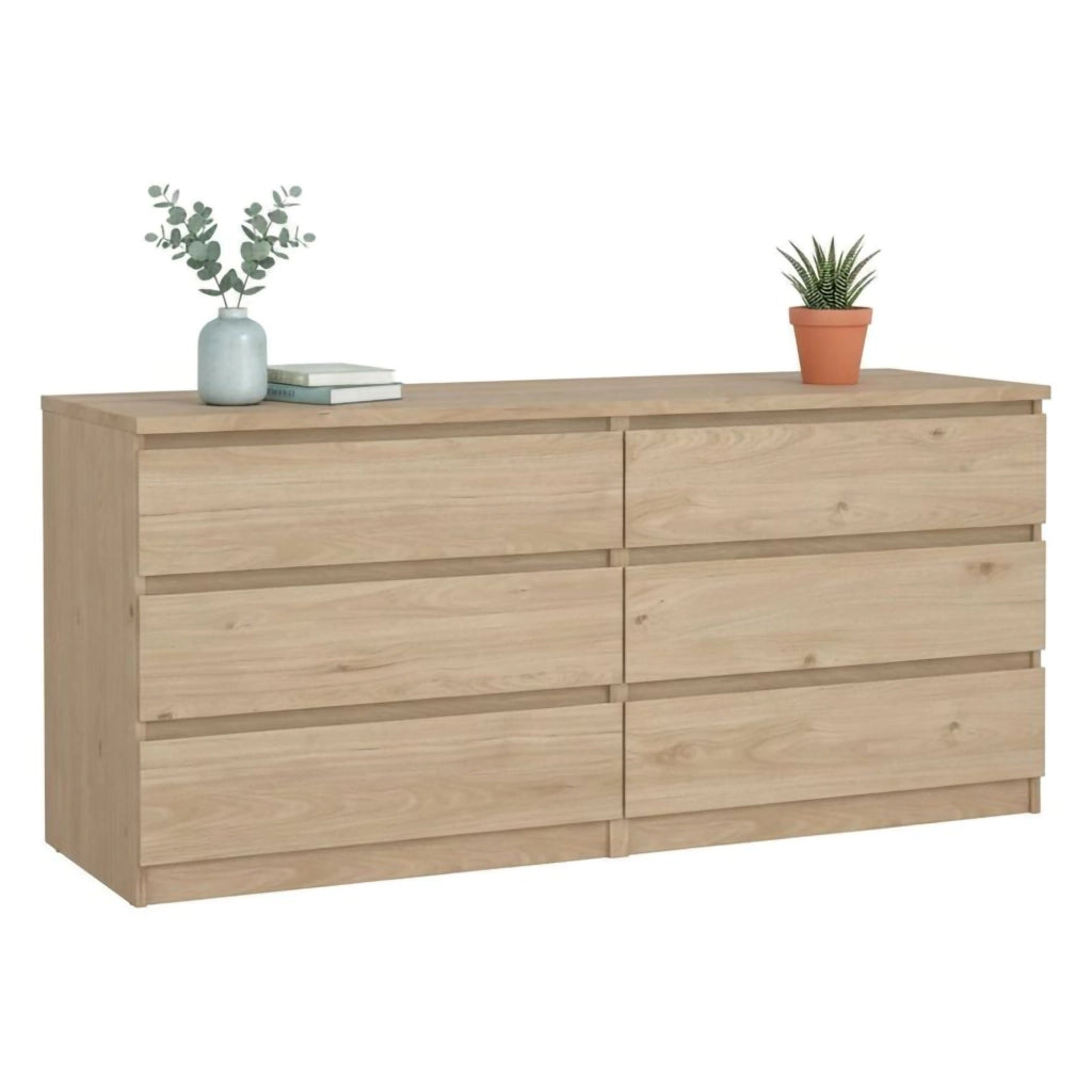 Credenza Abacadabra, Buffet da soggiorno, Madia da salotto, Dispensa da cucina, 154x50 h70 cm, Rovere