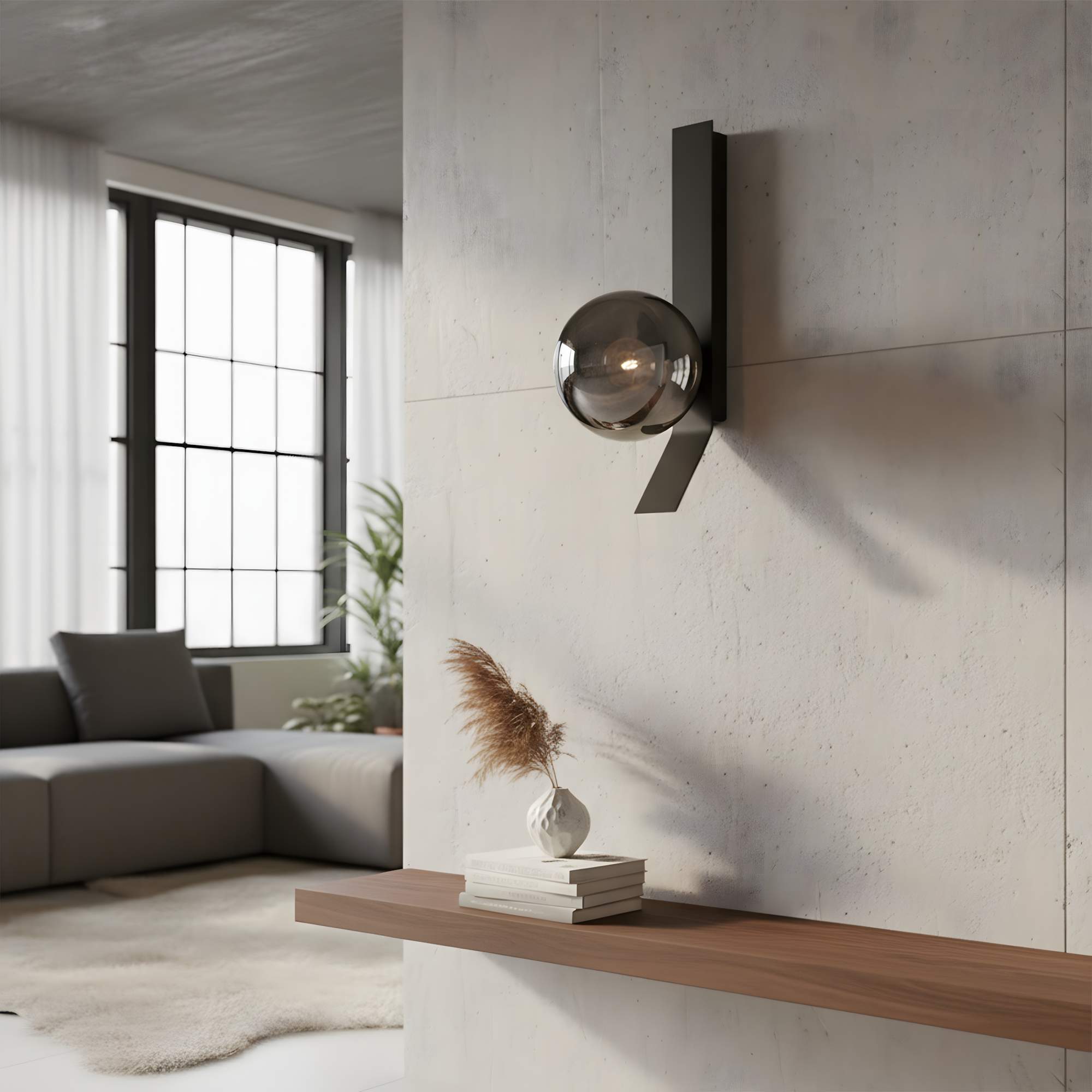 Applique Da Parete APP1757-1W Cromo Nero