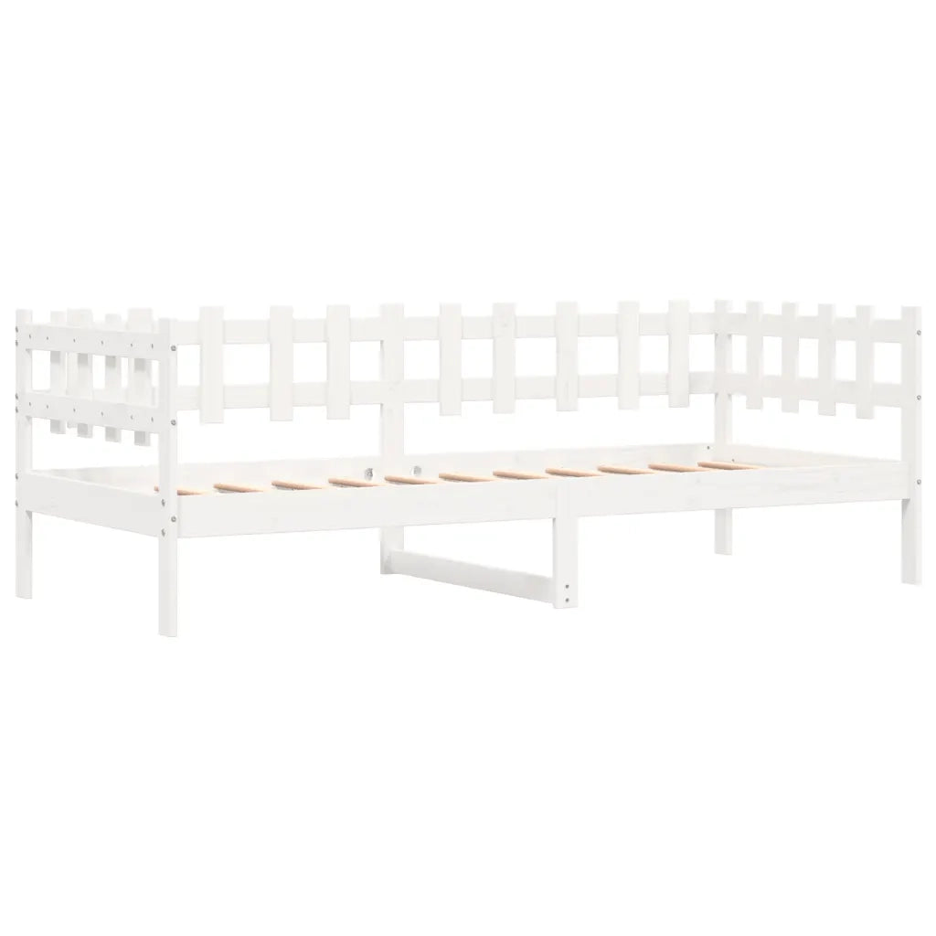 Dormeuse senza Materasso-Divano Letto-Struttura Letto Bianca 80x200 cm Legno Massello Pino 931745