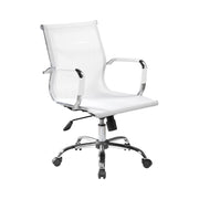 Sedia da ufficio Asunik\, Poltrona direzionale con braccioli, Sedia ergonomica da ufficio, Bianco, 62x54h92/102 cm