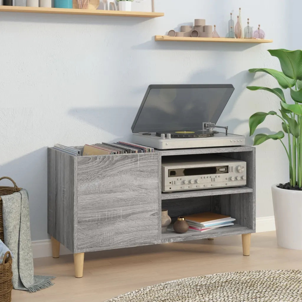 Mobile Porta Dischi Grigio Sonoma 84,5x38x48 Legno Multistrato 831947
