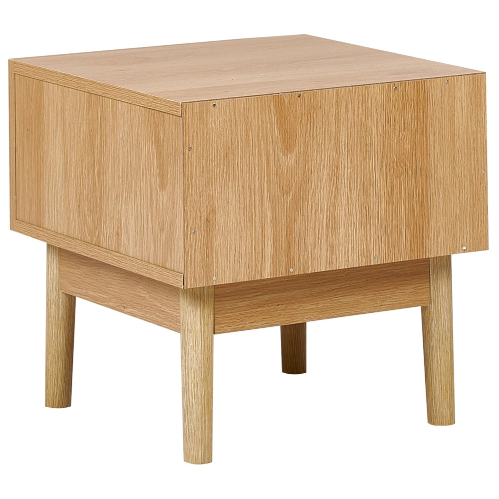 Comodino in legno di pino con cassetto in stile bohémien