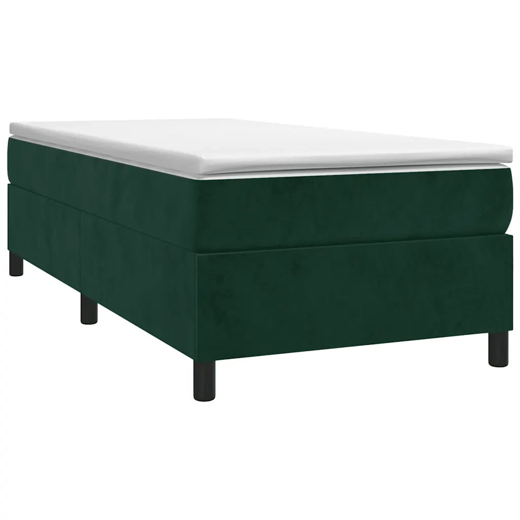 Giroletto a Molle con Materasso Verde Scuro 90x190 cm Velluto 3144654