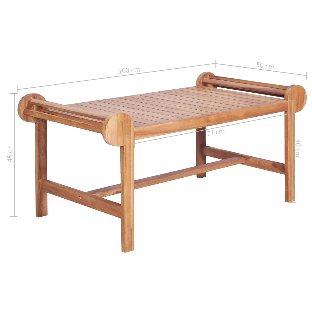 Tavolino da Salotto 100x50x45 cm in Massello di Teak 44734