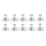 Adattatore con Interruttore Spina 10A con 3 Prese Universali Ita 10A/16A Schuko Spina Laterale Salvaspazio Bianco