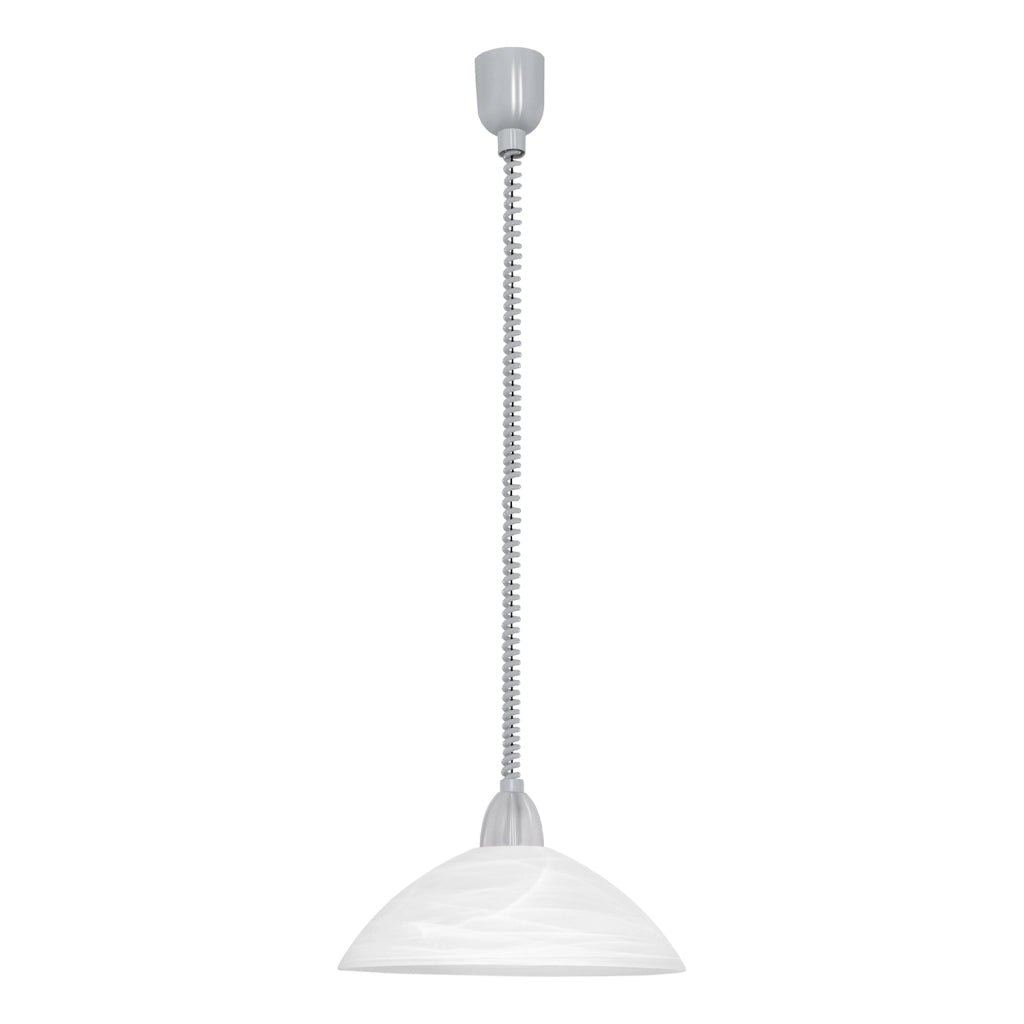 Sospensione Moderna Lord 2 Policarbonato Grigio Nichel Vetro 1 Luce E27
