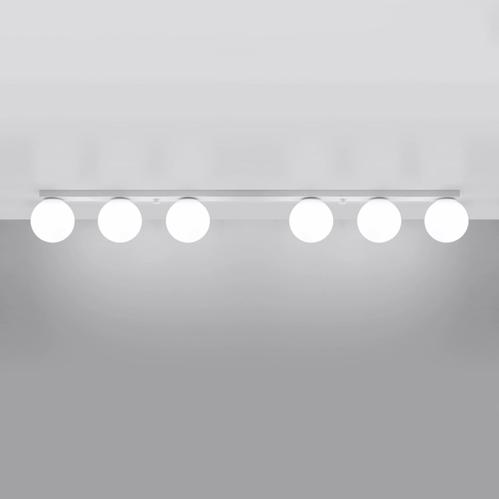 Plafoniera barra Pure Lume Soleda bianca 6 sfere 120cm