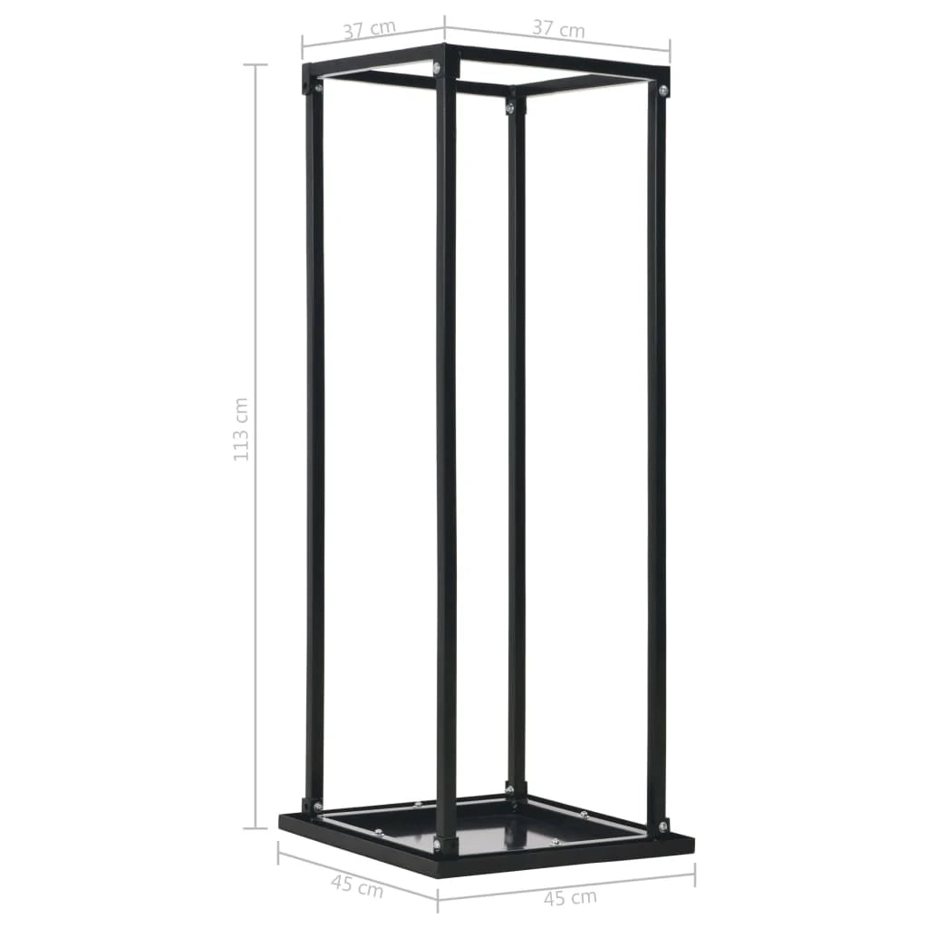 Portalegna con base 37 x 37 x 113 cm acciaio nero 02_0043744