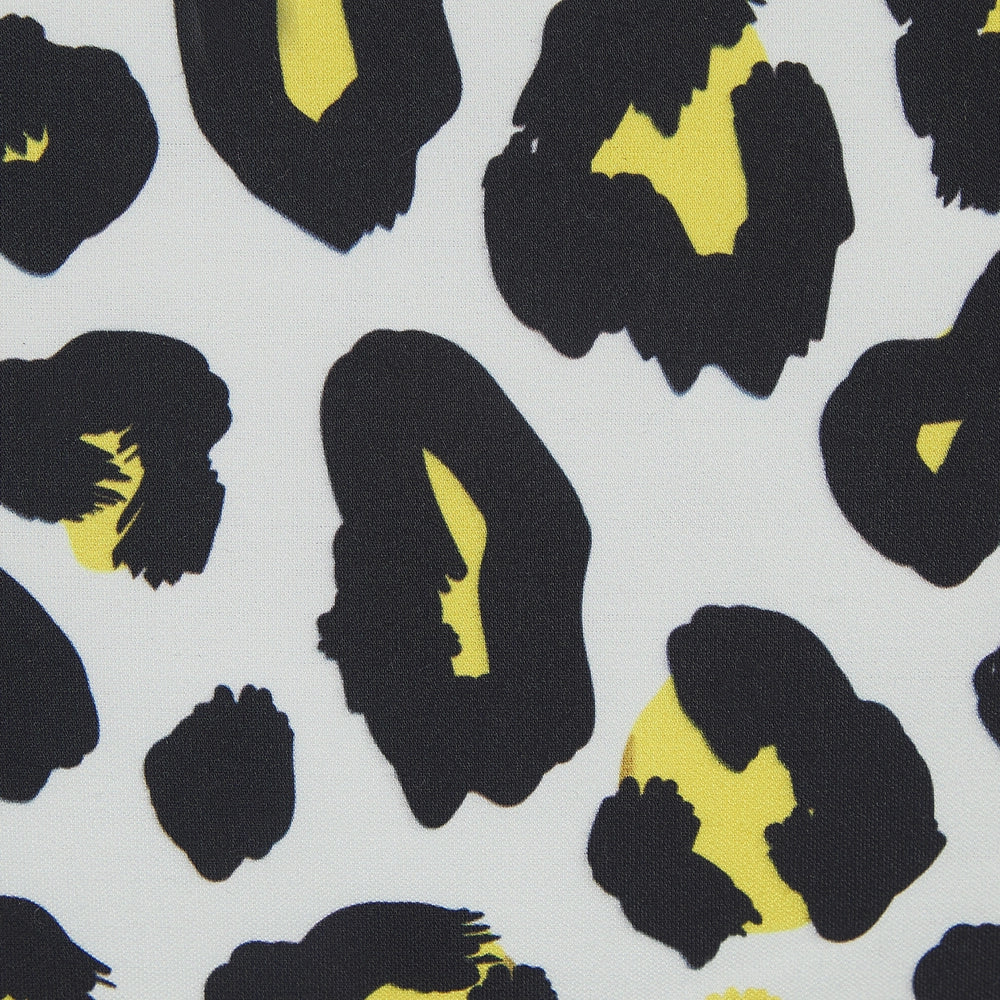Set di 2 cuscini da esterno in poliestere bianco e nero 45 x 45 cm motivo leopardato motivo animale patio da giardino