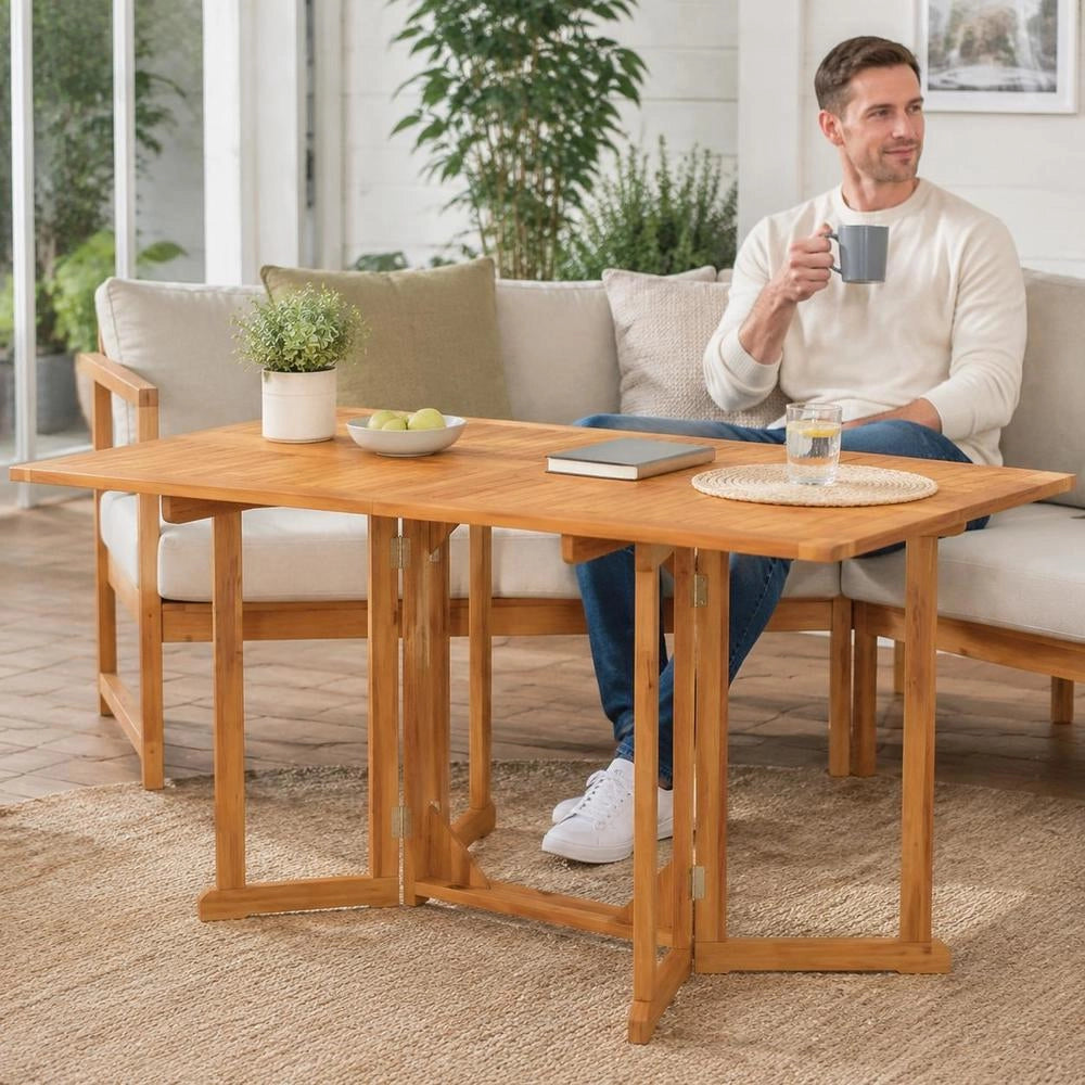 Butterfly Garden Folding Table 150x90x75 Cm Solid Teak Wood